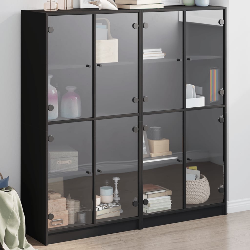 Bookcase With Doors 136X37X142 Cm Engineered Wood