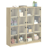 Bookcase With Doors 136X37X142 Cm Engineered Wood