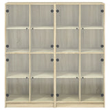Bookcase With Doors 136X37X142 Cm Engineered Wood