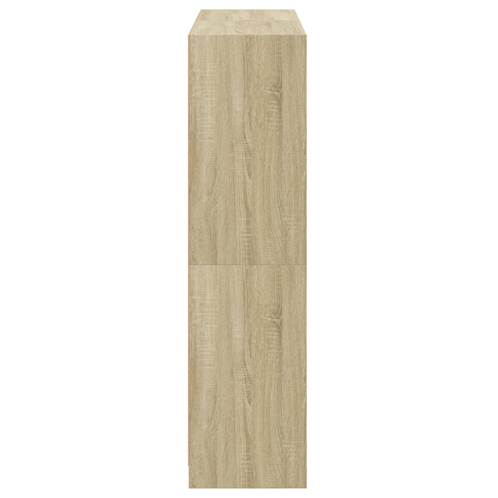 Bookcase With Doors 136X37X142 Cm Engineered Wood