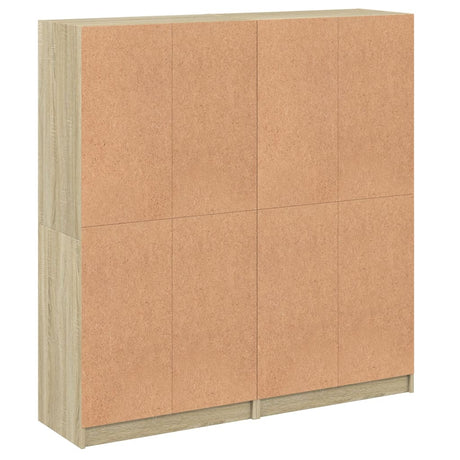 Bookcase With Doors 136X37X142 Cm Engineered Wood