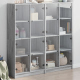 Bookcase With Doors 136X37X142 Cm Engineered Wood