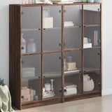 Bookcase With Doors 136X37X142 Cm Engineered Wood