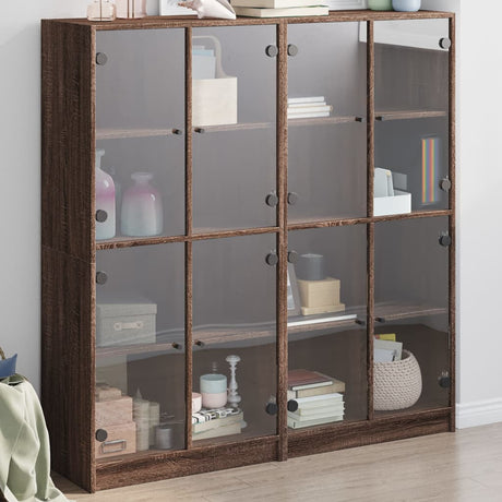 Bookcase With Doors 136X37X142 Cm Engineered Wood