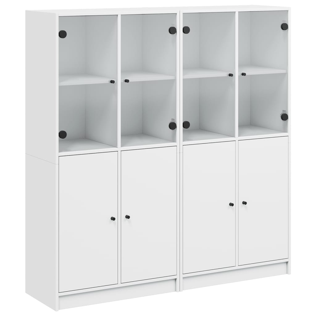 Bookcase With Doors 136X37X142 Cm Engineered Wood