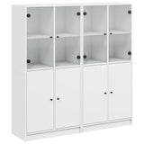 Bookcase With Doors 136X37X142 Cm Engineered Wood