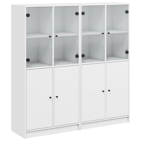 Bookcase With Doors 136X37X142 Cm Engineered Wood