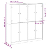 Bookcase With Doors 136X37X142 Cm Engineered Wood