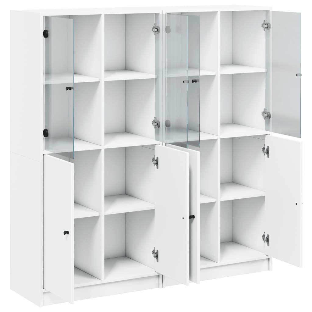 Bookcase With Doors 136X37X142 Cm Engineered Wood