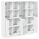 Bookcase With Doors 136X37X142 Cm Engineered Wood