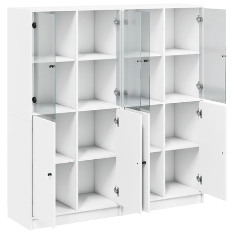 Bookcase With Doors 136X37X142 Cm Engineered Wood