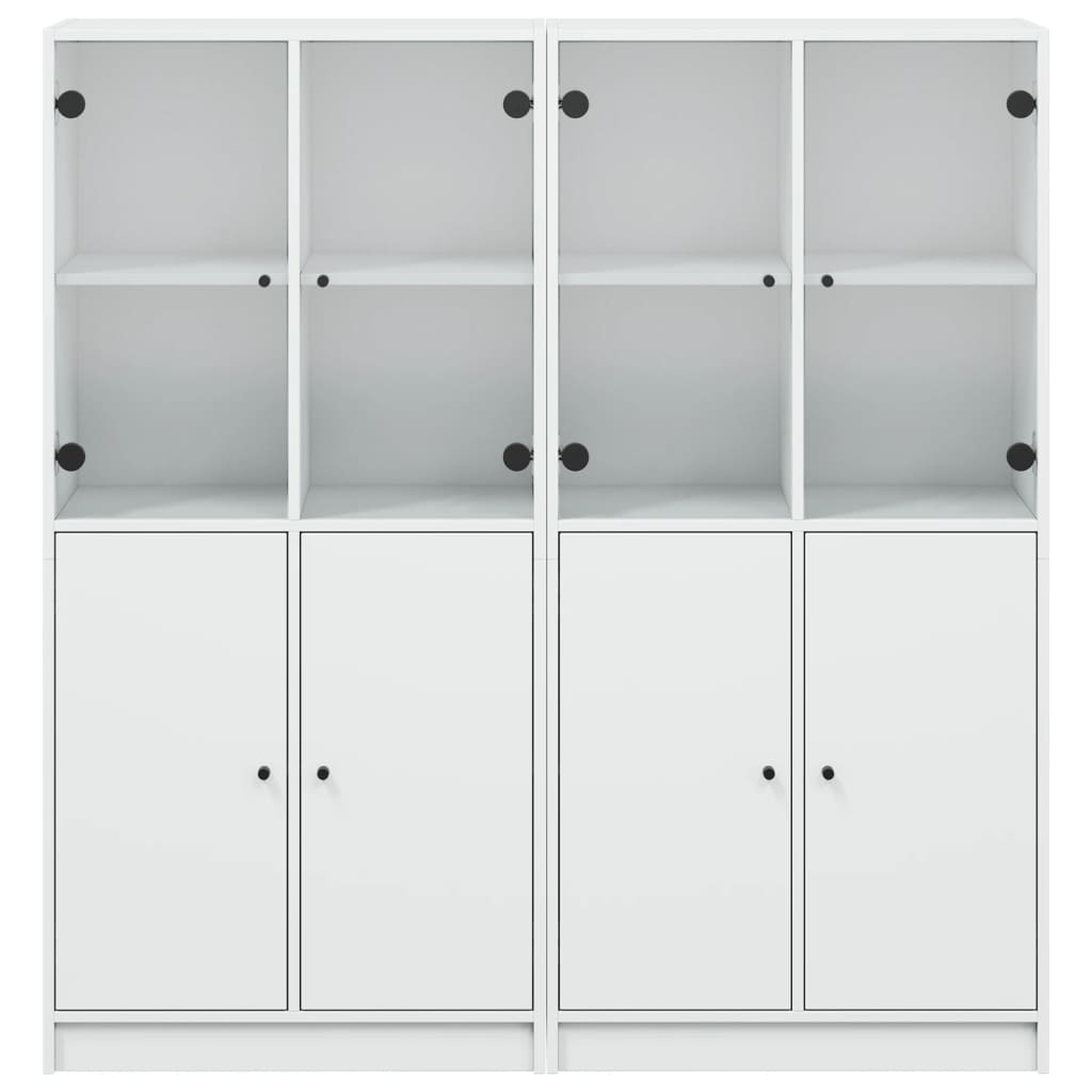 Bookcase With Doors 136X37X142 Cm Engineered Wood
