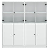 Bookcase With Doors 136X37X142 Cm Engineered Wood