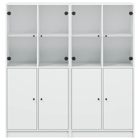 Bookcase With Doors 136X37X142 Cm Engineered Wood
