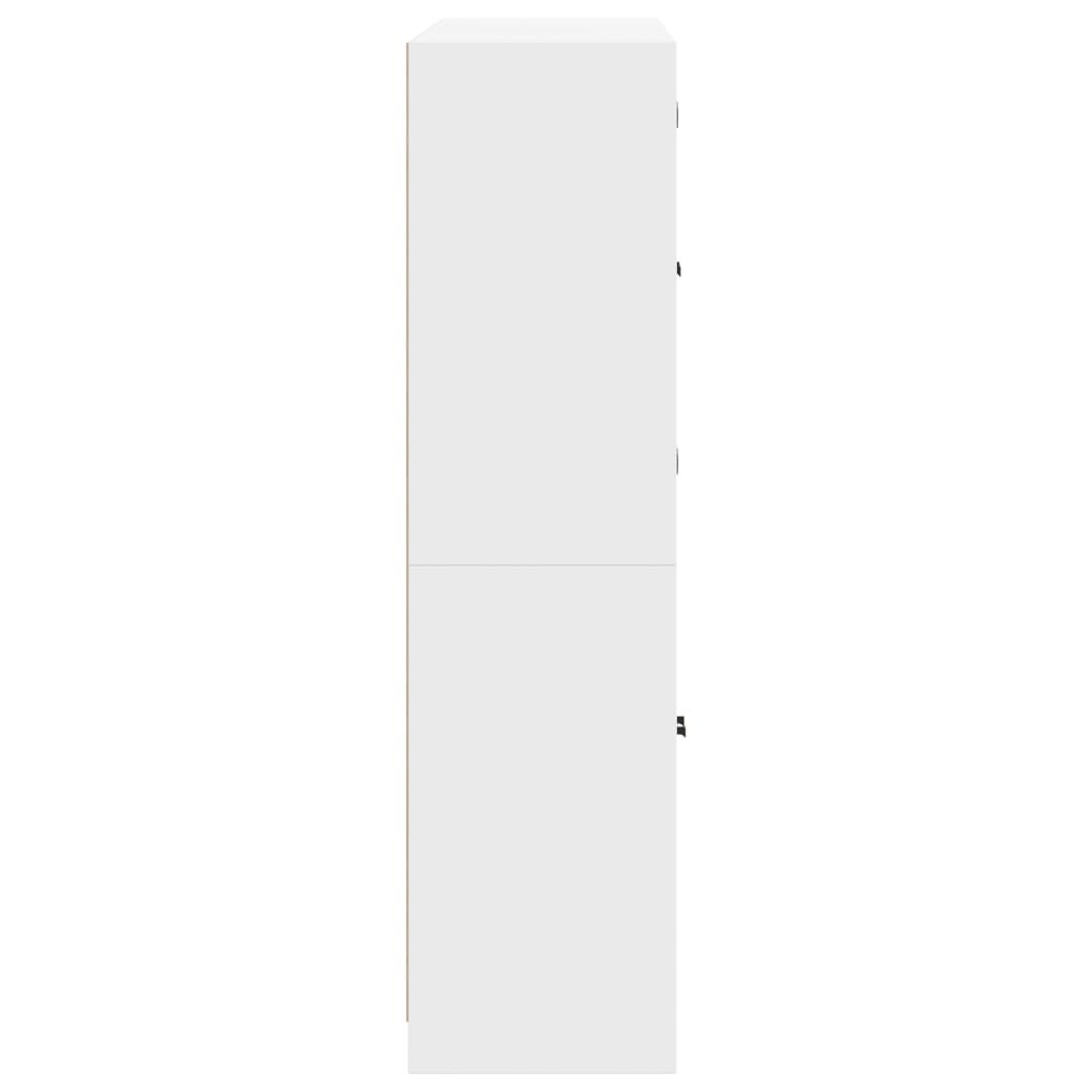 Bookcase With Doors 136X37X142 Cm Engineered Wood