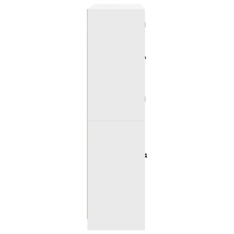 Bookcase With Doors 136X37X142 Cm Engineered Wood