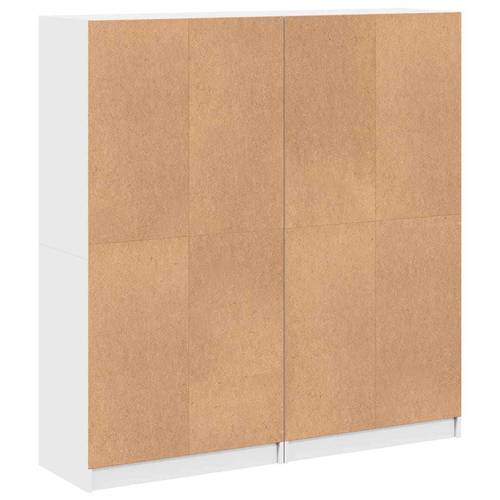Bookcase With Doors 136X37X142 Cm Engineered Wood