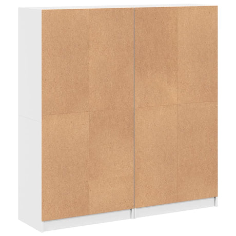 Bookcase With Doors 136X37X142 Cm Engineered Wood