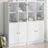Bookcase With Doors 136X37X142 Cm Engineered Wood