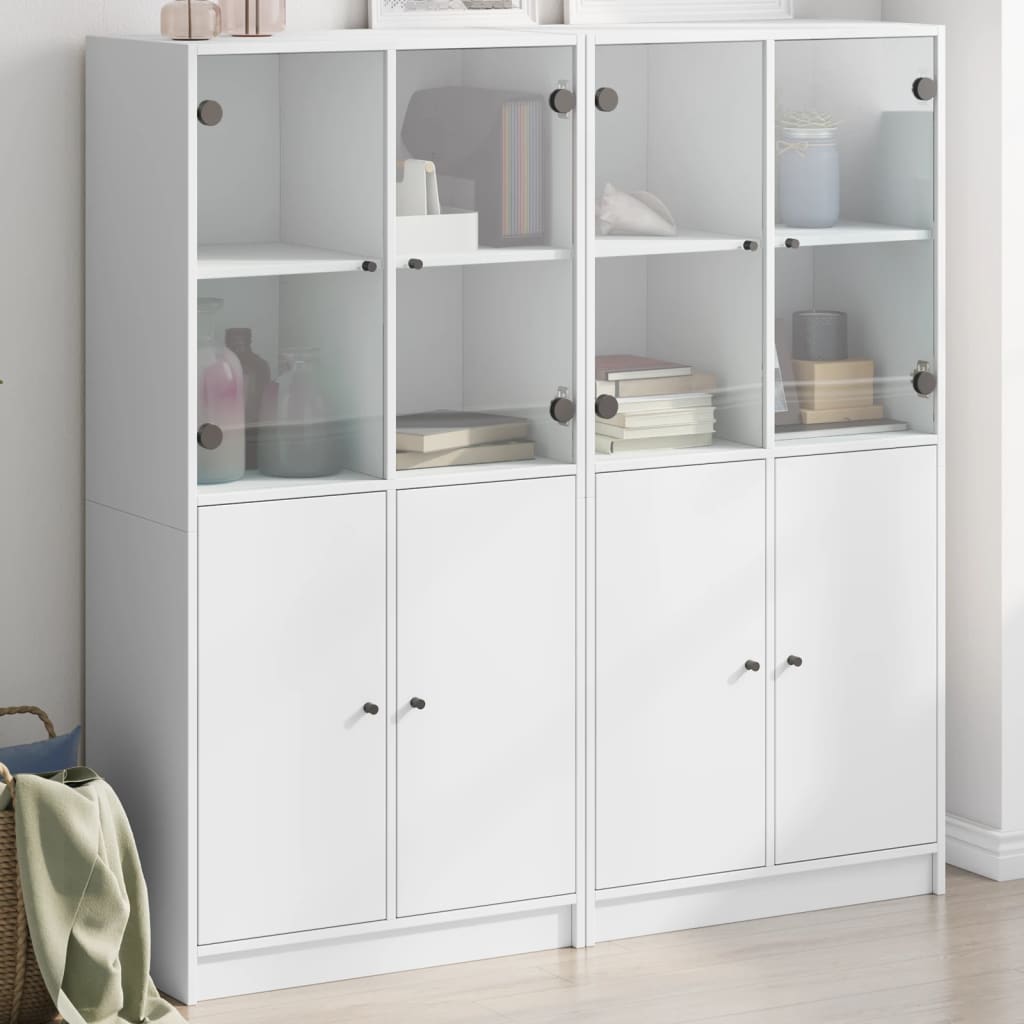 Bookcase With Doors 136X37X142 Cm Engineered Wood
