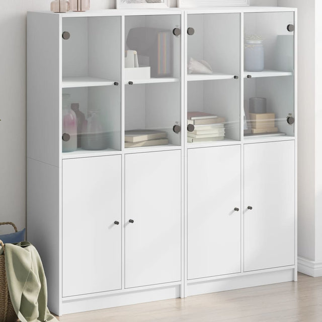 Bookcase With Doors 136X37X142 Cm Engineered Wood
