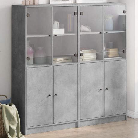 Bookcase With Doors 136X37X142 Cm Engineered Wood