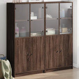 Bookcase With Doors 136X37X142 Cm Engineered Wood
