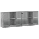 Bookcase With Doors 204X37X75 Cm Engineered Wood