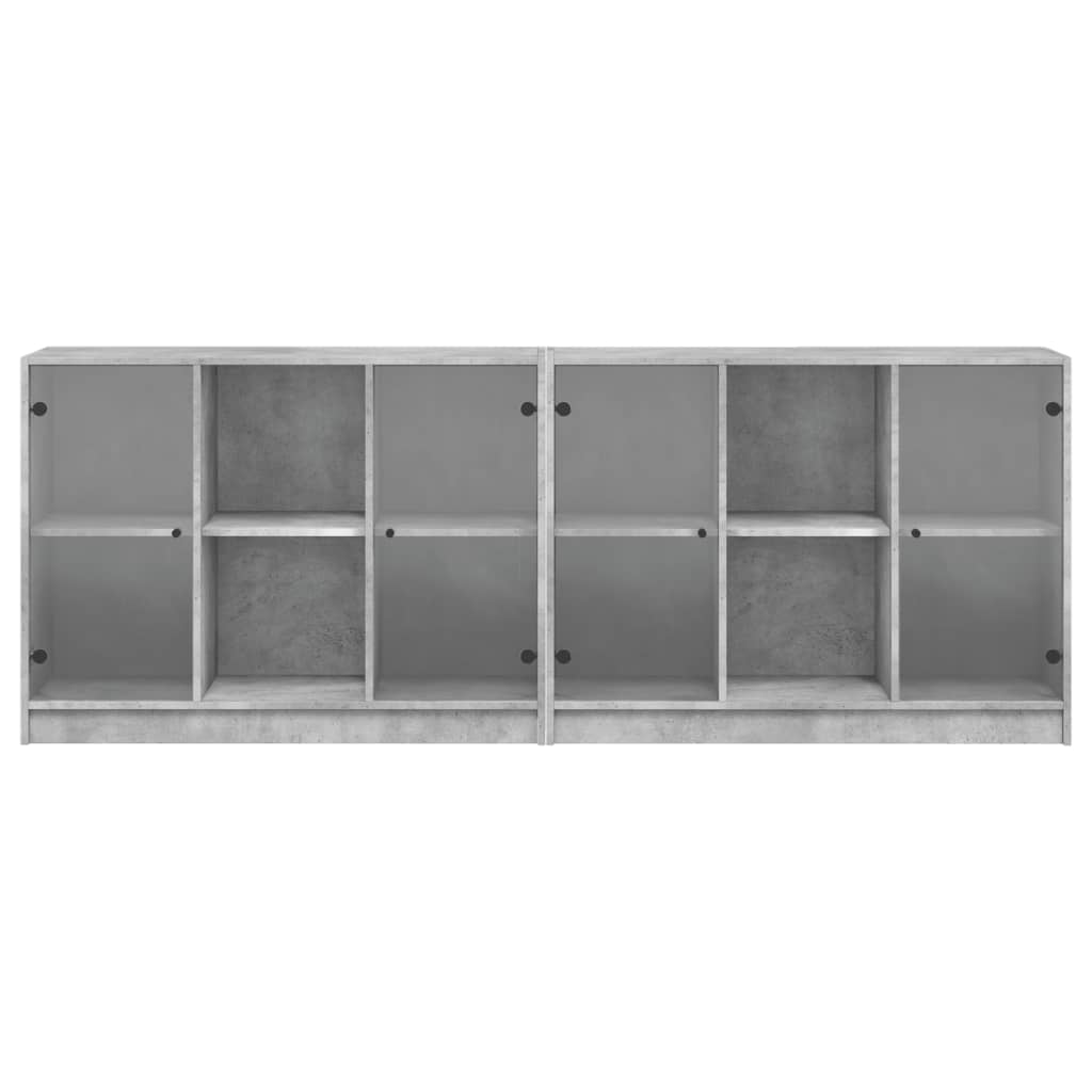 Bookcase With Doors 204X37X75 Cm Engineered Wood
