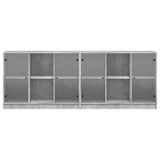 Bookcase With Doors 204X37X75 Cm Engineered Wood