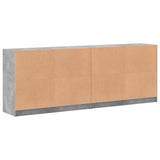 Bookcase With Doors 204X37X75 Cm Engineered Wood