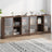 Bookcase With Doors 204X37X75 Cm Engineered Wood