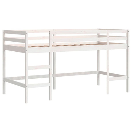 Kids' Loft Bed With Curtains Without Mattress White&Black 80X200Cm