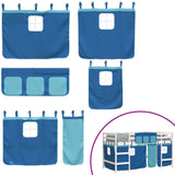 Kids' Loft Bed with Curtains without Mattress Blue 80x200cm