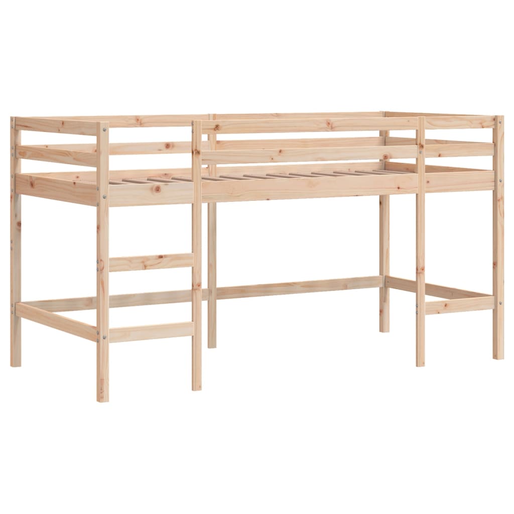Kids' Loft Bed With Tunnel Without Mattress White&Black 80X200Cm