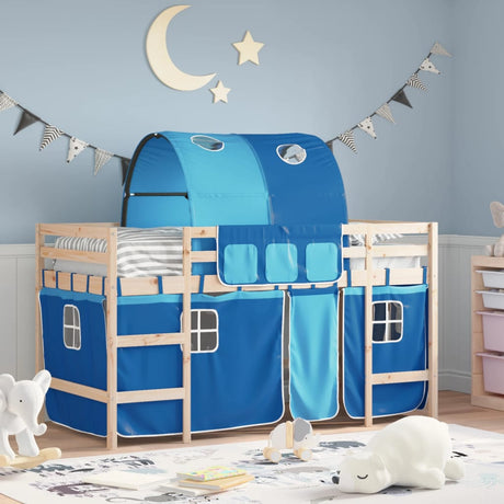 Kids' Loft Bed With Tunnel Without Mattress White&Black 80X200Cm