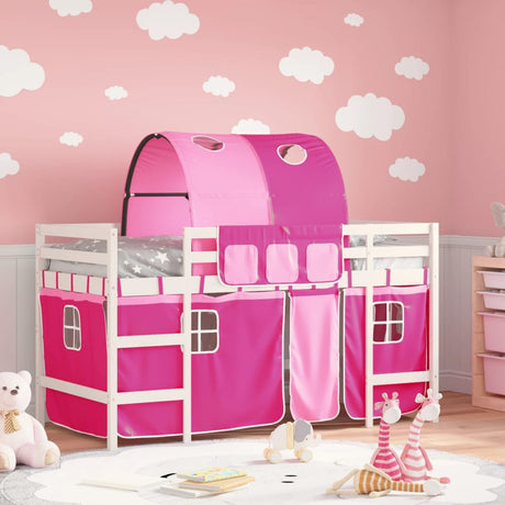 Kids' Loft Bed With Tunnel Without Mattress White&Black 80X200Cm