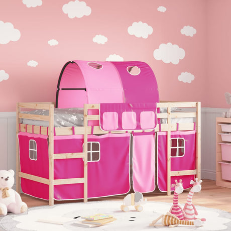 Kids' Loft Bed With Tunnel Without Mattress White&Black 80X200Cm