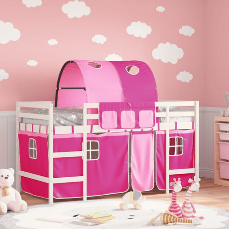 Kids' Loft Bed With Tunnel Without Mattress White&Black 80X200Cm