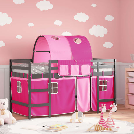 Kids' Loft Bed With Tunnel Without Mattress White&Black 80X200Cm