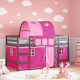 Kids' Loft Bed With Tunnel Without Mattress White&Black 80X200Cm