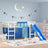 Kids' Loft Bed With Curtains Without Mattress Pink