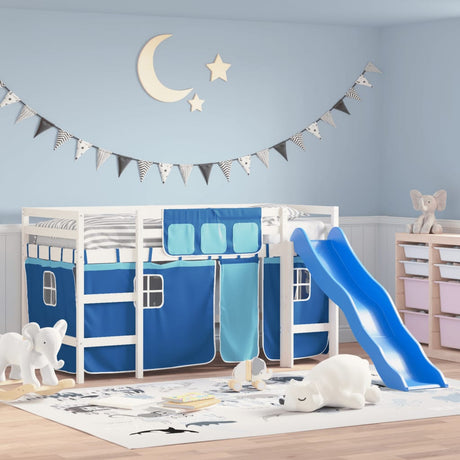 Kids' Loft Bed With Curtains Without Mattress Pink
