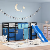 Kids' Loft Bed With Curtains Without Mattress Pink