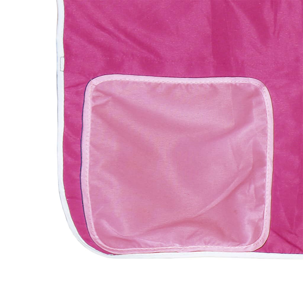 Kids' Loft Bed With Curtains Without Mattress Pink