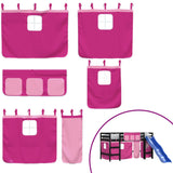 Kids' Loft Bed With Curtains Without Mattress Pink