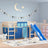 Kids' Loft Bed With Curtains Without Mattress Pink