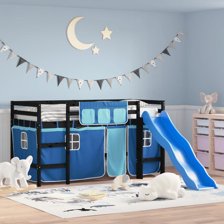 Kids' Loft Bed With Curtains Without Mattress Pink