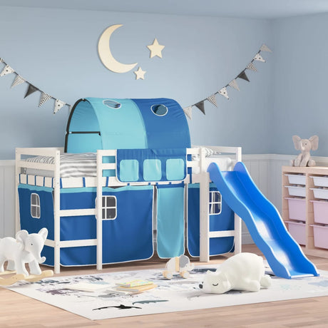 Kids' Loft Bed With Tunnel Without Mattress White&Black 80X200Cm