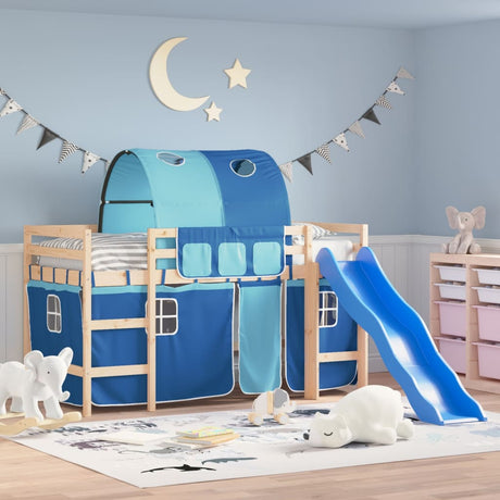 Kids' Loft Bed With Tunnel Without Mattress White&Black 80X200Cm